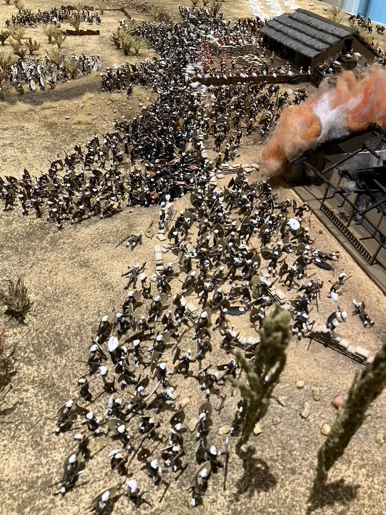 Full view of attack along ridge