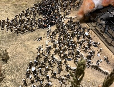 Full view of attack along ridge